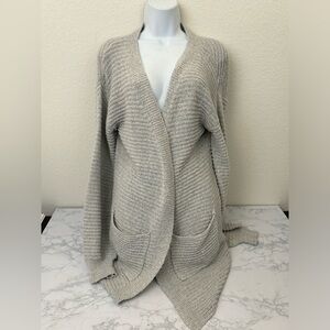 Shein Cable Knit Drop Shoulder Cardigan Sweater Womens S Gray Pockets Wo…​